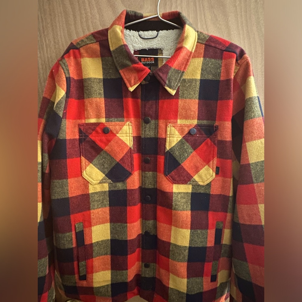 BASS OUTDOOR Men's Mission Field Sherpa Lined Shirt Jacket XL